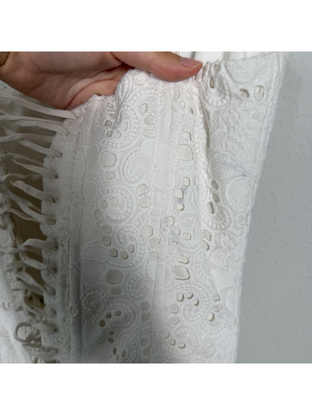 House of CB Elara Broderie Anglais Corset Fit & Flare Mini Dress White Medium - Picture 7 of 11